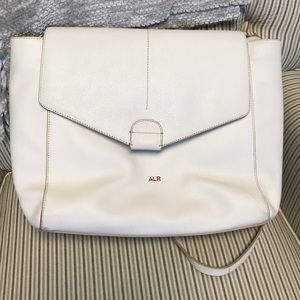 Gorgeous white leather convertible backpack